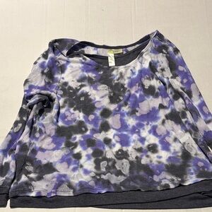 Vibrant Tie-Dye textured in Purple and Black long sleeve top